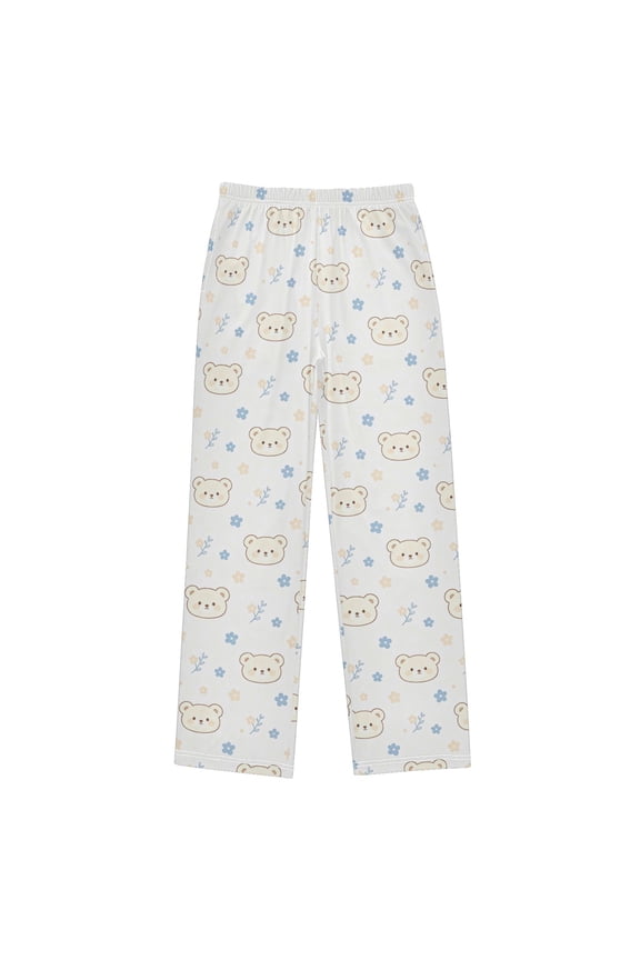 White Bear Pajama Pants Soft and Lightweight Elastic Waistband Pajama Pants