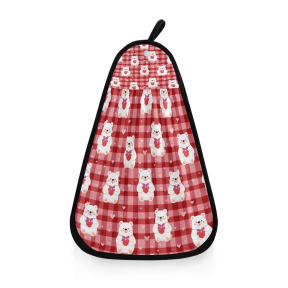 White Bear Pattern Hand Towel Quick Drying Home Storage Kitchen Towel Hooks Dish Cloths