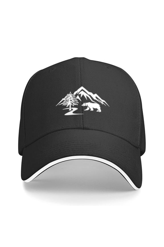 White Bear Print Baseball Cap Adjustable Strap for Running Workouts and Outdoor Activities All Seasons,Adult One Size Fits All