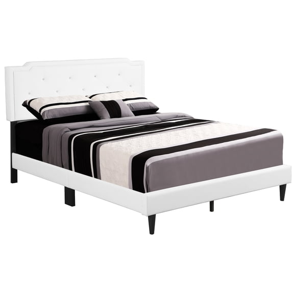White Bedroom Bed For A Good Night's Sleep - 47"h X 63"w 86"d, Structure, Sleek Design, Foam Filler, Pu Material, Assembly Required Elegant Construction, Style, Filled,