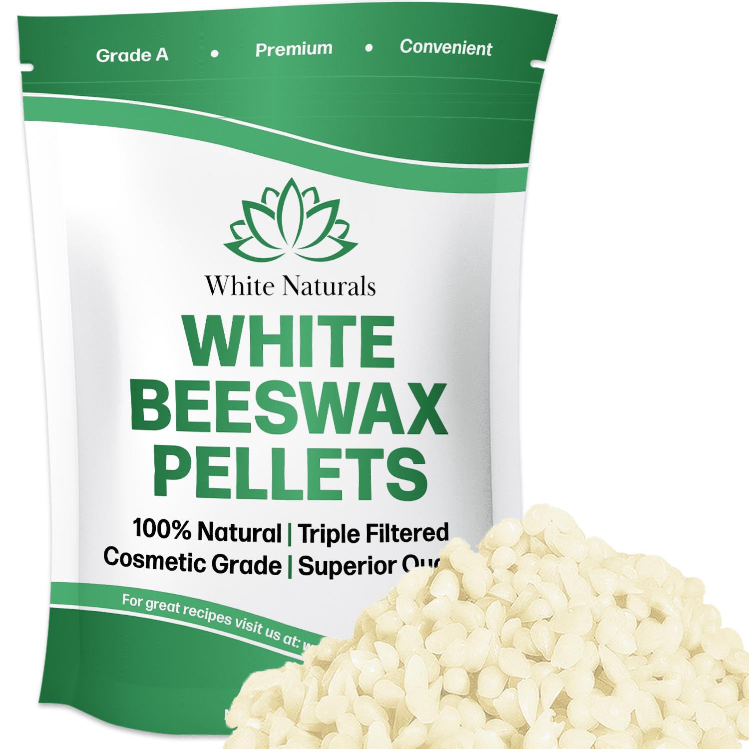 Anythingbees Organic White Handmade Beeswax Pellets - 1lb