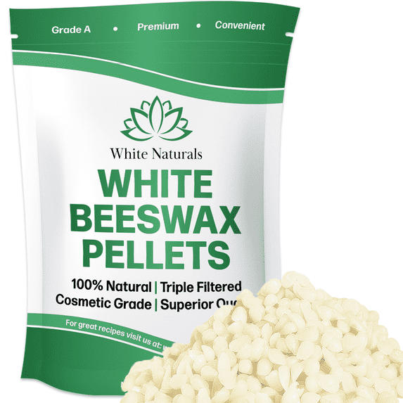 White Beeswax Pellets 1 lb, Organic, Pure, Natural, Cosmetic Grade, Bees Wax Pastilles, Triple Filtered, Great for DIY Lip Balms, Lotions, Candles 16 oz by White Naturals