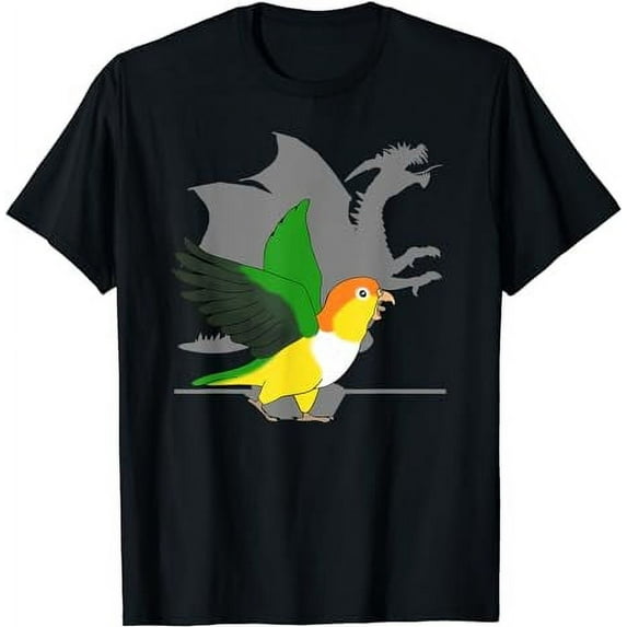 White Bellied Caique Dragon Shadow Funny Screaming Parrot T-Shirt