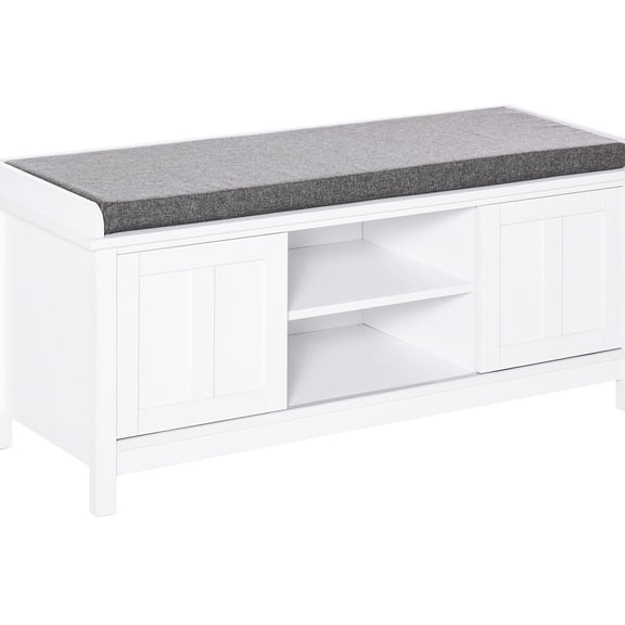 White Bench with 6 Compartments | Multi - Purpose Functionality | Provides Comfortable and Tidy Home