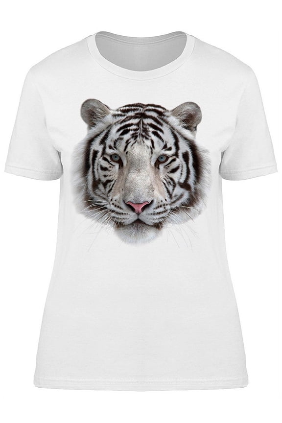 White Bengal Tiger Head  T-Shirt Women -Image by Shutterstock, Female Large