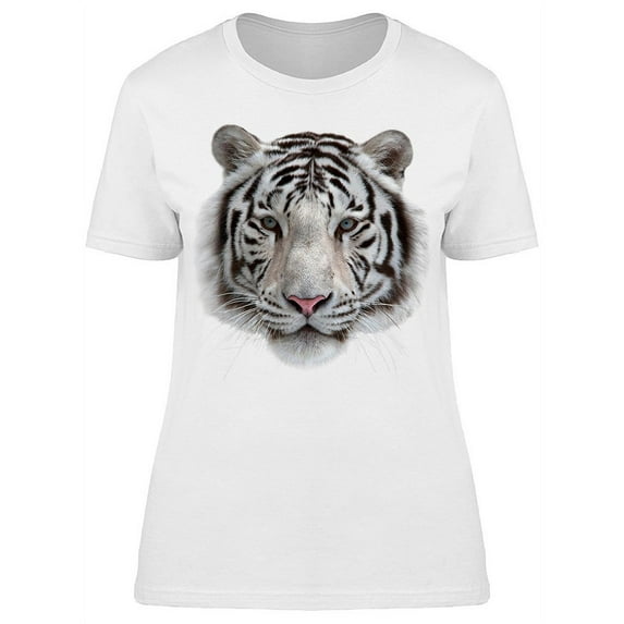 White Bengal Tiger Head T-Shirt Women -Image by Shutterstock, Female Medium