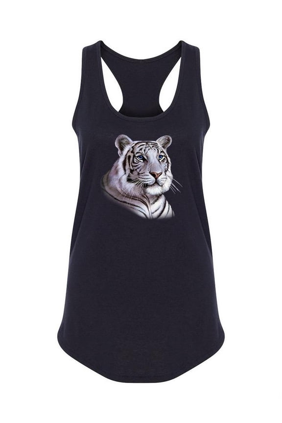 White Bengal Tiger Racerback Tank Women -SPIdeals Designs, Female XX-Large