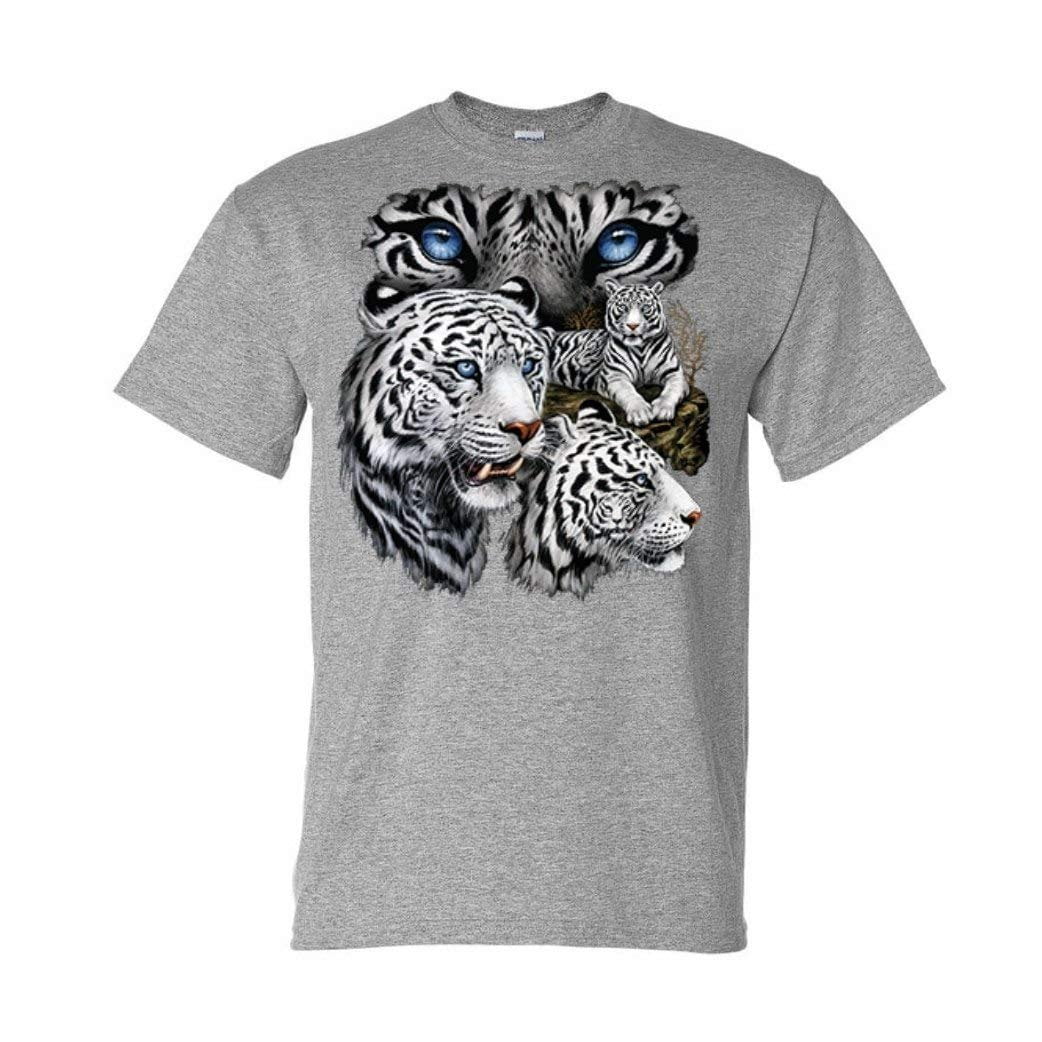 White Bengal Tiger T-Shirt (XXX-Large, Grey) - Walmart.com