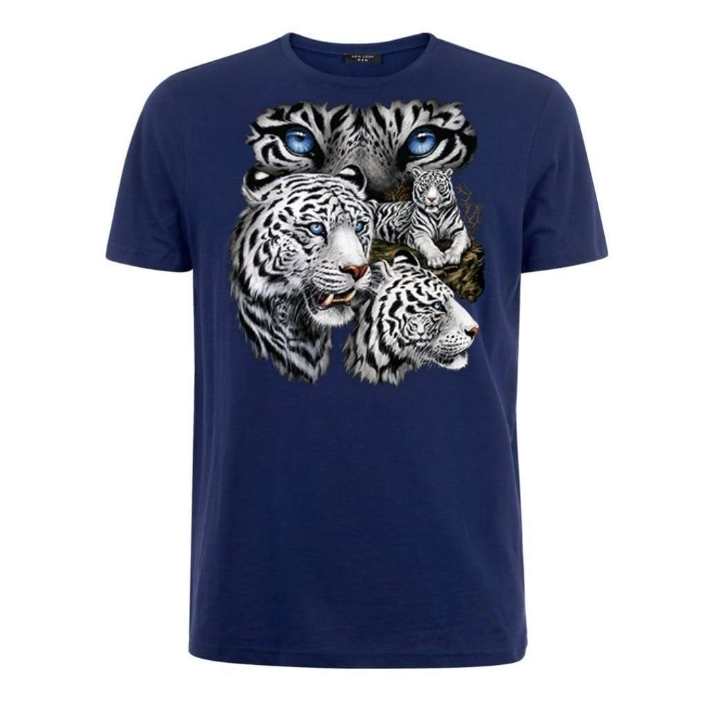 White Bengal Tiger T-Shirt (XXX-Large, Grey) 