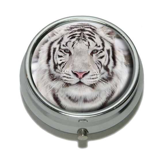 White Bengal Tiger with Blue Eyes Pill Box