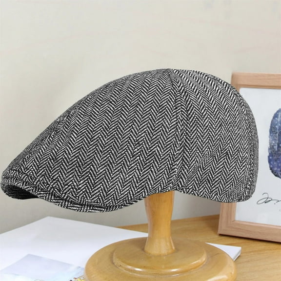 White Berets Newsboy Cap Irish Hat for Men Flat Driving Cap Washable English Style Advanced Painter Hat Daily Wear Hat