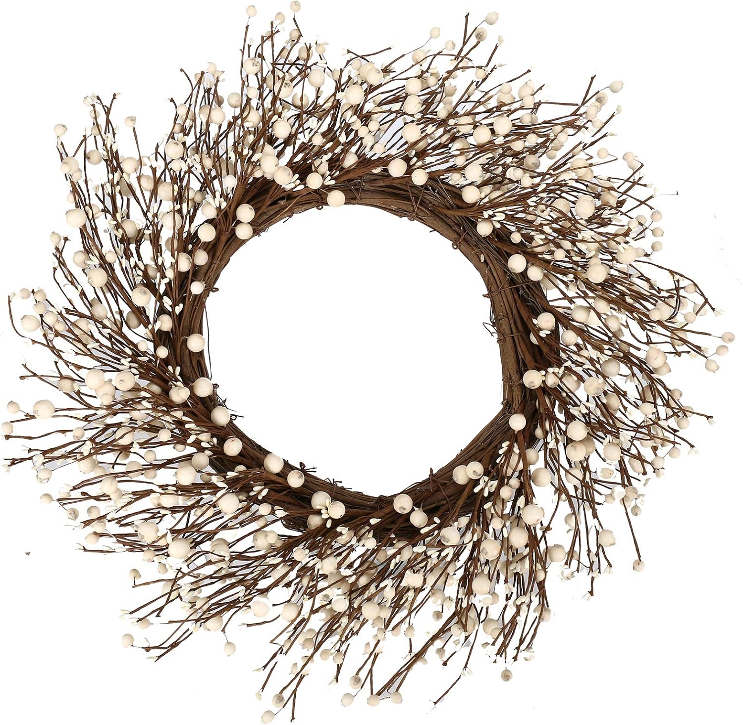 White Berry Wreath 22 Inch Winter Wreath Cream Winter Wreaths for Front ...