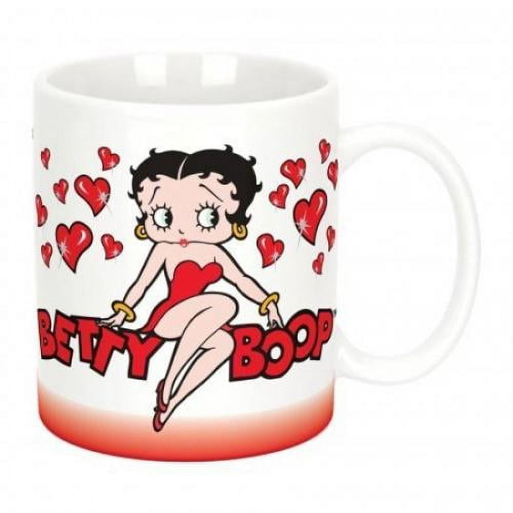 White Betty Boop Character Love and Hearts Ceramic Coffee Mug Cup