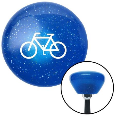 White Bicycle Blue Retro Metal Flake Shift Knob with M16 x 1.5 Insert Shifter Auto