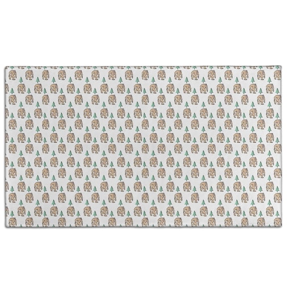 White Bigfoot and Pine Tree Pattern Door Rugs,Washable Non Slip Door Mats Indoor,Decorative Door Mats,Entry Mat Indoor for Entrance,Bedroom,Kitchen,Bathroom,17"x30"