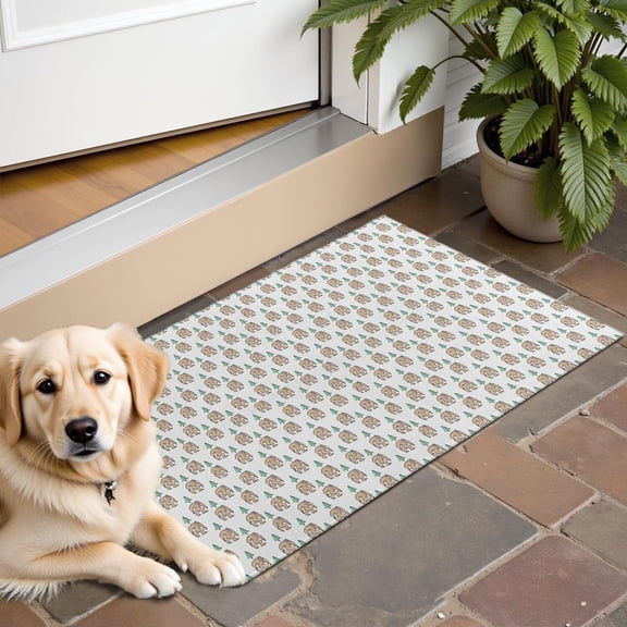 White Bigfoot and Pine Tree Pattern Door Rugs,Washable Non Slip Door Mats Indoor,Decorative Door Mats,Entry Mat Indoor for Entrance,Bedroom,Kitchen,Bathroom,16"x24"