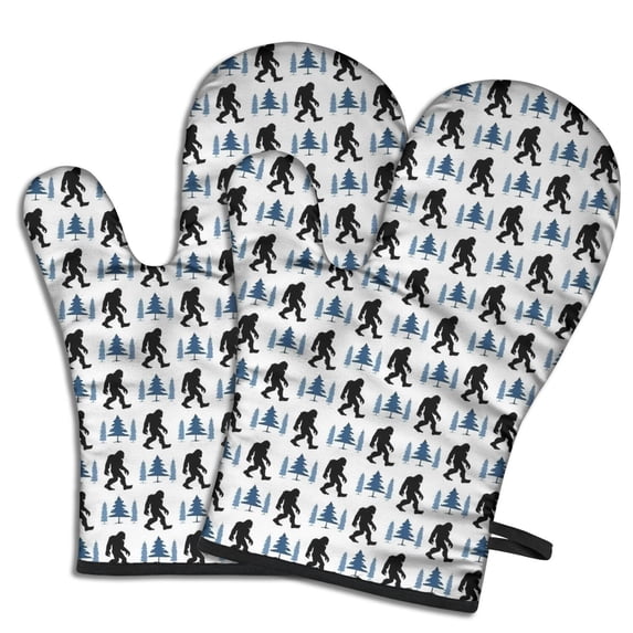 White Bigfoot and Pine Tree Pattern Shower Curtain OneSize ,Bathroom Decorative Shower Curtains Set with 12 Hooks,Modern Waterproof Washable Shower Curtain