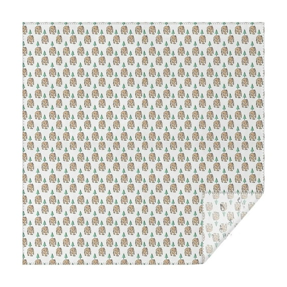 White Bigfoot and Pine Tree Pattern Square Tablecloth,Waterproof Square Table Cover,Wipeable Spillproof Washable Table Cover for Home Kitchen Party Decor 42"X42"(107x107cm)