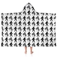 thumbnail image 1 of White Bigfoot and Tree Pattern Hooded Bath Towel，50"x30" for Ages 3 To 12 Kids, Quick Dry Lightweight Soft Microfiber Hood Beach Towel Cover Up for Kids, 1 of 7