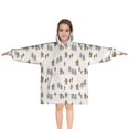 thumbnail image 1 of White Bigfoot and Tree Pattern Blanket Hoodies for Kids 6-13YR Oversize Wearable Blanket Hoodies for Boys Girls Teens, 1 of 7