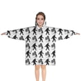 thumbnail image 1 of White Bigfoot and Tree Pattern Blanket Hoodies for Kids 6-13YR Oversize Wearable Blanket Hoodies for Boys Girls Teens, 1 of 7