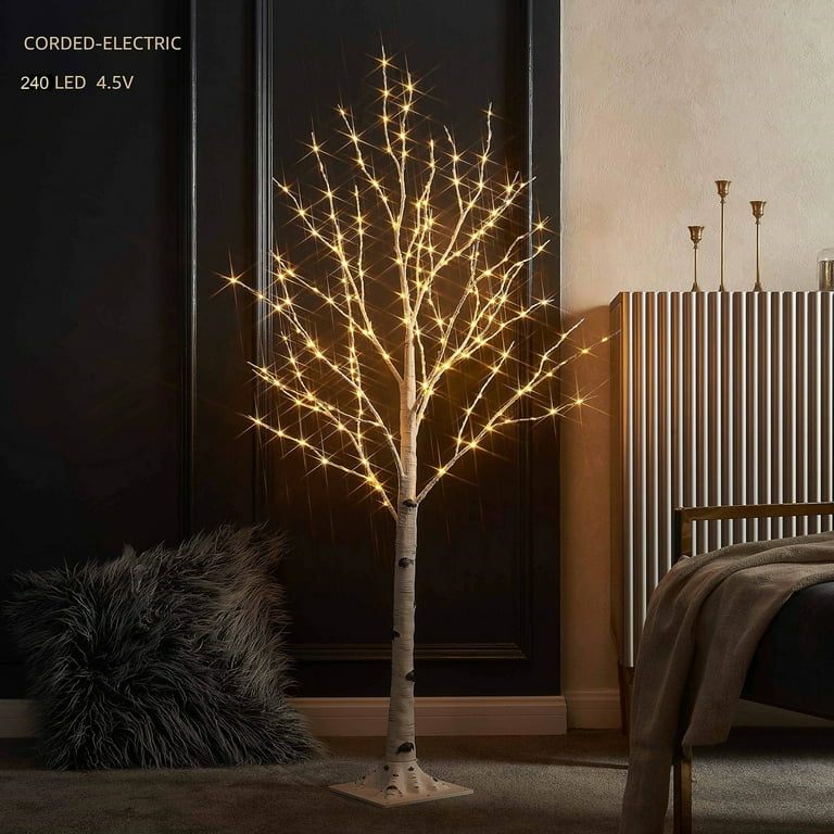 Tree with cheap lights indoor
