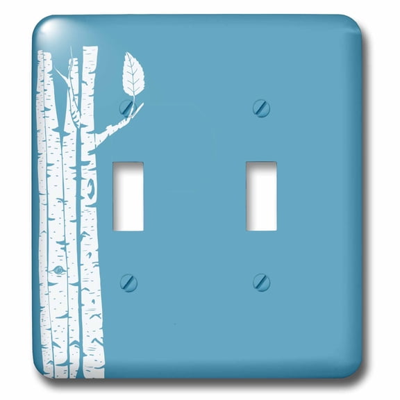 3dRose, White Birch Trees, double toggle switch
