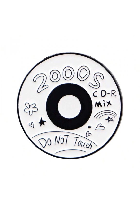 White Black 2000s CD-R Mix Soft Enamel Pin For Lapel Bag Jacket Retro Accessory