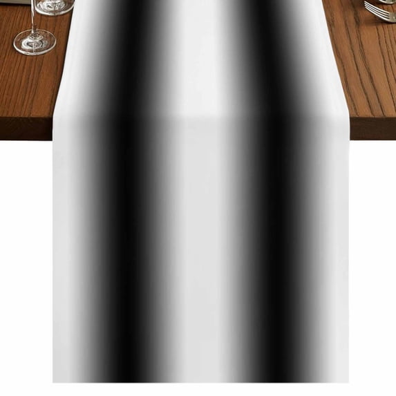 White Black 36 Inch Table Runner, Modern Gradient Vertical Stripes Geometric Farmhouse Dresser Scarf Cotton & Linen Tablerunner for Dining/Kitchen Island/Holiday Party Décor Small 13" x 36"