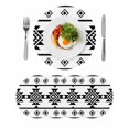 thumbnail image 1 of White Black Boho Round 15 Inch Placemats Set of 4, Southwest Ethnic Abstract Geometric HeatResistant Non Slip Place Mats for Dining Table, Wipeable Braided Kitchen Table Mats for Housewarming, 1 of 9