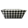 thumbnail image 1 of White & Black Buffalo Check Handled Basket, 1 of 1