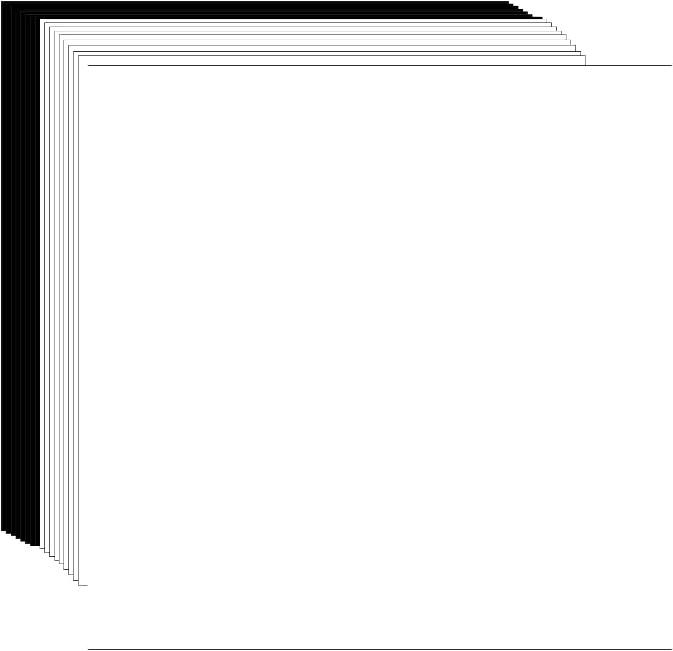 White Black Cardstock Art Paper, 20 Sheets 12"x 12" Card Stock Thick Paper 80 lb/235 gsm Colored Paper. Heavy Weight Cover Stock Craft for Arts Crafts DIY, Invitations, Card Making, Printing