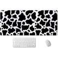 thumbnail image 1 of White Black Cow Pattern Desk Pad, Personalized Desk Mat, Cow Print Desk Mat, Cute Desk Pad, Extended Gaming Mouse Pad (35.5x15.7 in), Large Non-Slip Rubber Base Mousepad with Stitched Edges, 1 of 6