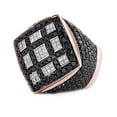 thumbnail image 1 of AFFY White & Black Cubic Zirconia Wedding Cluster Band Ring For Men's In 14k Rose Gold Over Sterling Silver (8.65 Cttw), 1 of 1