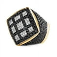 thumbnail image 1 of AFFY White & Black Cubic Zirconia Wedding Cluster Band Ring For Men's In 14k Yellow Gold Over Sterling Silver (8.65 Cttw), 1 of 1