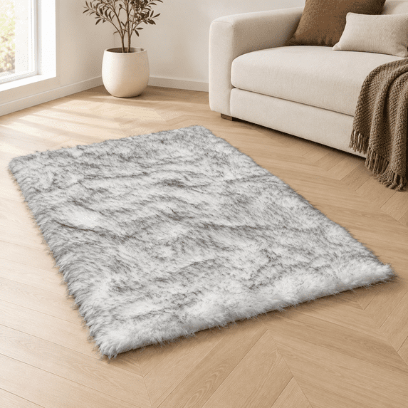 White Ruga White Black Fauxskin Rug 3x5 Ft Fcarpet - Walmart.com