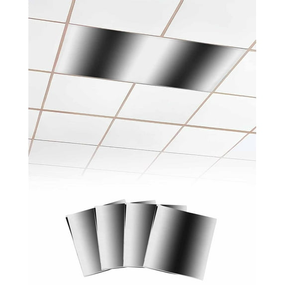 White Black Fluorescent Light Covers for Ceiling Lights 4x2 feet,4 Pack Magnetic Light Filters for Classroom,Modern Gradient Vertical Stripes Geometric Fluorescent Light Shade Panel for Office