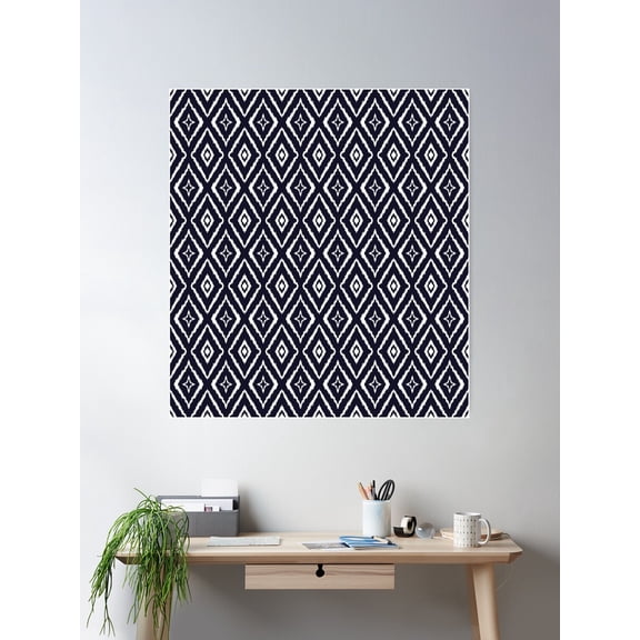 White & Black Geometric Pattern. Poster Wall Art, Modern Wall Decor For Living Room Bedroom, 8x12 UNFRAMED