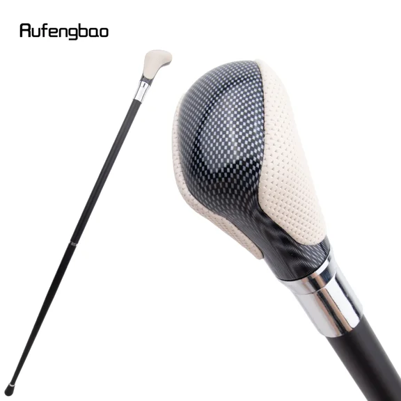 White Black Leather White Walking Cane Fashion Decorative Walking Stick Gentleman Elegant Cosplay Cane Crosier 94cm