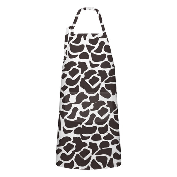 White and Black Of Leopard Print Apron-Garden Aprons for Women with Pockets-Cotton Linen Waterproof Kitchen Cooking Gardening Aprons Adjustable for Kitchen,Cooking,BBQ and Salon 33x27 Inch