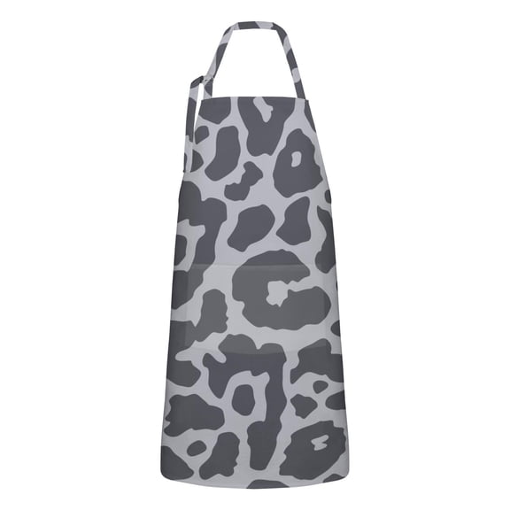 White and Black Of Leopard Print Apron-Garden Aprons for Women with Pockets-Cotton Linen Waterproof Kitchen Cooking Gardening Aprons Adjustable for Kitchen,Cooking,BBQ and Salon 33x27 Inch