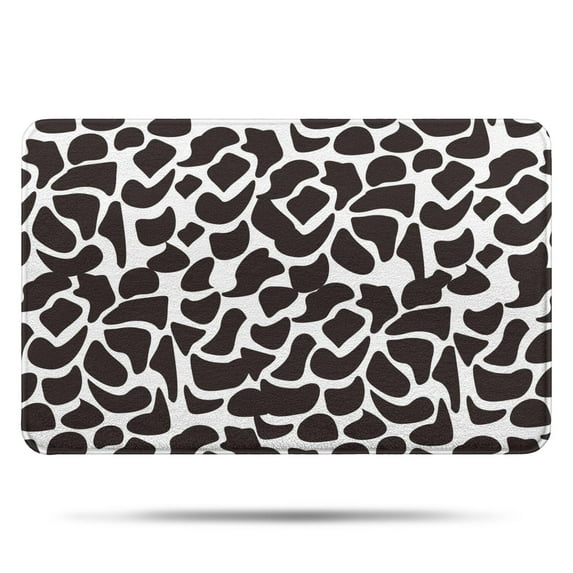 White and Black Of Leopard Print Bathroom Rugs Mat,Non Slip Microfiber Bathroom Rug,Rubber Backing,Soft Bathroom Mats for Bathroom Floor,Tub and Shower,17x27in(43x68cm)