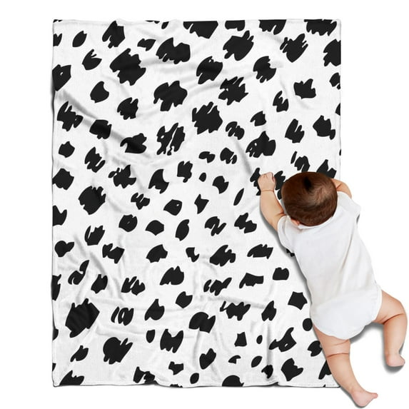 White and Black Of Leopard Print Blanket,Comfortable Soft Flannel Throw Blanket,All Season,Warm Lightweight Blankets for Sofa Bed Couch Living Room Chair,30"x40"