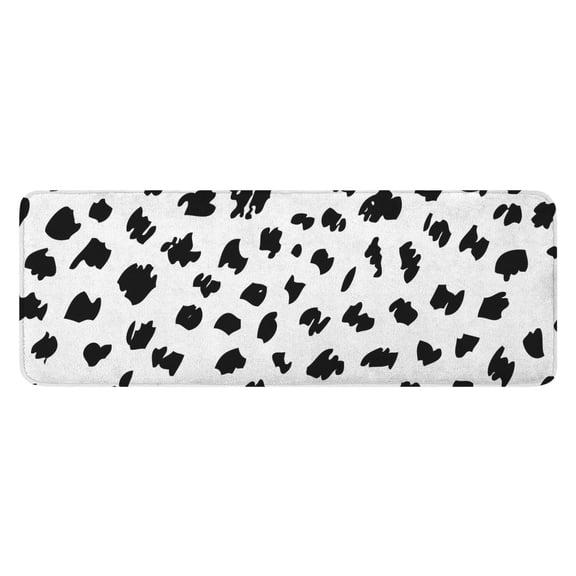 White and Black Of Leopard Print Kitchen Rug Mat,Kitchen Runner Rugs Non Skid Washable,Decorative Kitchen Floor Mats for Kitchen,Sink,Laundry,17"x47.2"