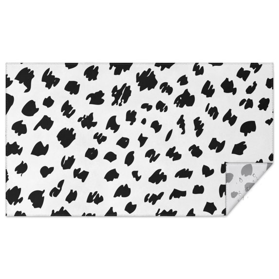White and Black Of Leopard Print Rectangle Tablecloth 60"x102",Waterproof Polyester Rectangle Table Cloth, Wipeable Spillproof Polyester Tablecloth for Dining, Camping, Indoor and Outdoor