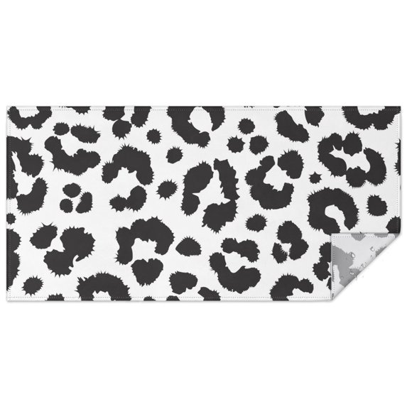 White and Black Of Leopard Print Rectangle Tablecloth 60"x120",Waterproof Polyester Rectangle Table Cloth, Wipeable Spillproof Polyester Tablecloth for Dining, Camping, Indoor and Outdoor