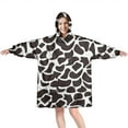 thumbnail image 1 of White and Black Of Leopard Print Wearable Oversized Blanket,Wearable Blanket Hoodie for Adults,Cozy Hooded Blankets with Super Pockets,Super Warm Fuzzy Pullover for Women & Men, 1 of 6