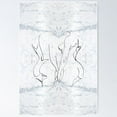 thumbnail image 1 of White Black Lesbian Couple Silhouette Continuous Line Drawing On Marble Texture Pattern Poster Wall Art, Modern Wall Decor For Living Room Bedroom, 12x18 UNFRAMED, 1 of 2