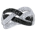 thumbnail image 1 of AFFY White & Black Natural Diamond Loose Braid Ring in 10K White Gold (1 cttw), 1 of 1