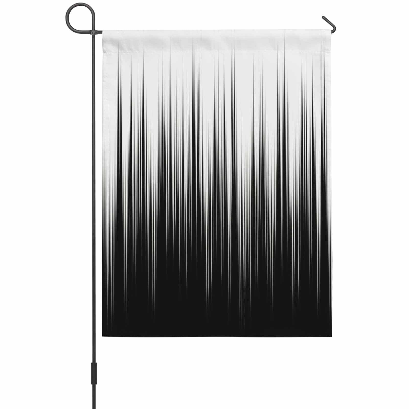 White Black Ombre House Flag 28 x 40 Inches, Abstract Modern Lines Gradient Weather Proof Outdoor Patio Flags Double Sided Small House Decoration for Yard Lawn Outside Home